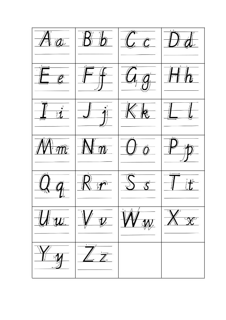 二升三英语26个字母手写体练习纸-三上英语